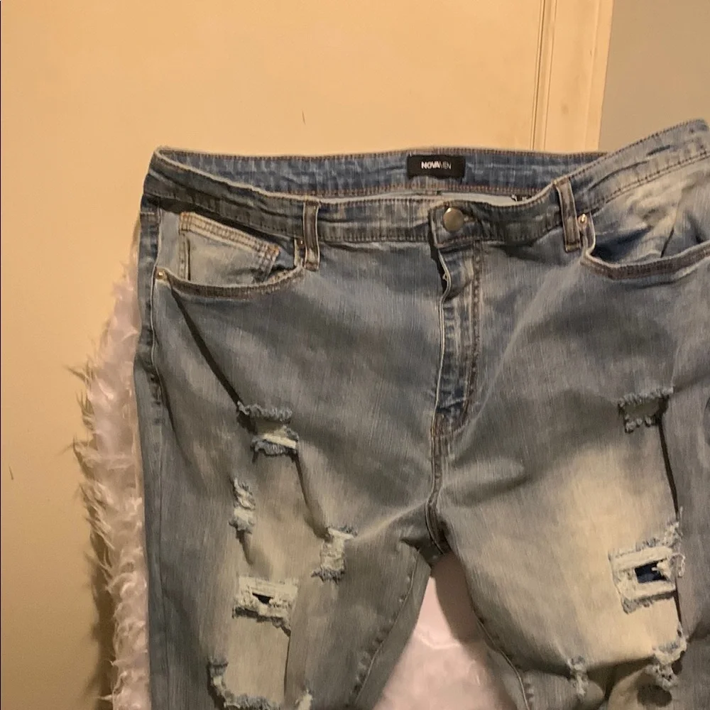 Trendy Distressed Light‎ Blue Boyfriend Jeans